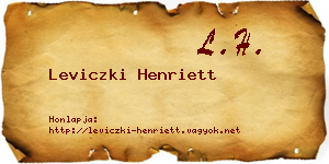 Leviczki Henriett névjegykártya